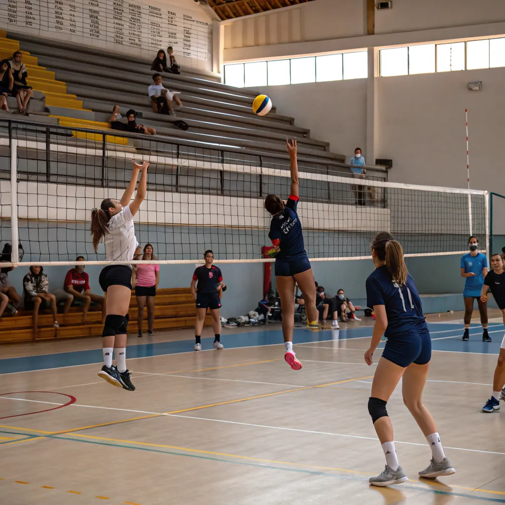 Image of a volleyball training session